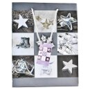 Bambelaa! 12 Stück Geschenktüten Weihnachten Geschenktaschen Klein Papiertüten Weihnachtstüten 128 g Papier Grau Beige Matt (Ca. 18x8x23 cm)