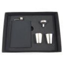 Bambelaa! Flachmann Schwarz Matt Edelstahl Geschenk Set Mit Bechern Trichter Ca 235ml 8Oz Für Männer Frauen Geschenkset