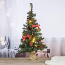 Bambelaa! Weihnachtsbaum Künstlich Mit Beleuchtung Geschmückt Tannenbaum Dekoriert Christbaum Beleuchtet LED 75cm