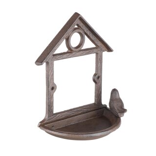Bambelaa! Vogeltränke Gusseisen Wandmontage (ca. 18 x 10,5 x 22,5 cm) - Braun